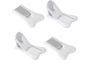 MEETTIKEY 4 PCS Bloc Porte Securite Bebe, Bloque Porte Coulissante Verrouillage de Sécurité Auto-adhésif Sans Percer Bloque Fenetre Securite Enfant pour Porte Coulissante Armoire Placard Fenêtre