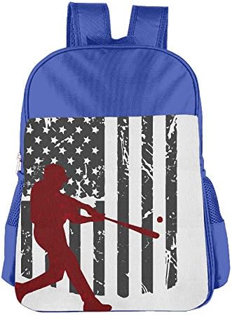 Gibberkids Children Baseball American USA Flag School Bags Bookbag Boys/Girls For 4-15 Years Old RoyalBlue
