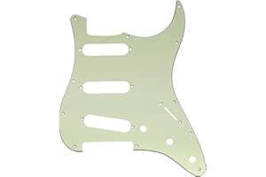 Musiclily 11 Trous SSS ST Pickguard Guitare Plaque de Protection pour Guitare électrique Fender USA/Mexique Strat Standard Style Moderne, 3 pli Vert Menthe