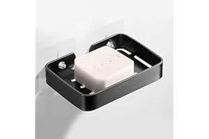 AceMining Shower Caddy, 1 Pack Black Bathroom Shelves for Soap, Adhesive Shower Shelf No Drilling, Soap Shower Storage, Shower Organiser, Rust-Resistant Shower Soap Holder