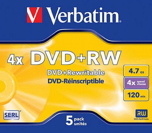 Verbatim DVD+RW 4x Speed 4,7GB Jewel Case 5er Pack DVD-Rohlinge - 2