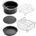 Produktbild iUcar 5pcs/Set Air Fryer Accessories Baking Basket Pizza Plate Grill Pot Pan Mat - Black