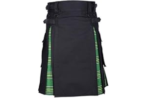 Mcaishen Falda Corta De Verano para Hombres Europa y Los Estados Unidos Reventaron La Falda Corta Escocesa De Vacaciones.