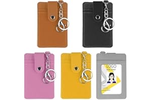 LEDOO Titulaire de la Carte D'identité, 5 Packs Porte-Cartes de Bus avec 3 Emplacements pour Cartes, Porte-Badge en PU Cuir Adapté pour Carte de Bus Clé Carte d'Identité Carte Bancaire(5 Couleur)