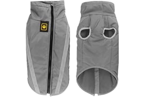 FEimaX Płaszcz dla psa, wodoodporna, wiatroszczelna, ciepła kurtka dla zwierząt domowych, na zewnątrz, odblaskowa, regulowana kamizelka na zimę, ubrania dla małych, średnich i dużych psów, miękka