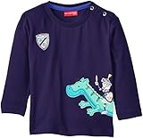 SALT AND PEPPER Baby Long-Sleeved Shirt for Boys Long-Sleeved Shirt with Plain Hero Motif, Single Colour