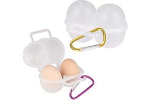 Lumeclat Set di 2 porta-uova per 2 uova, con 2 moschettoni (rosa rossa, oro),Contenitore per uova portauova,contenitore in plastica con manico,portatile,adatto per viaggi,frigorifero,outdoor e picnic
