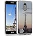 Produktbild kwmobile Hülle für LG K8 (2017) - TPU Silikon Backcover Case Handy Schutzhülle - Cover klar Paris Eiffelturm Design Anthrazit Rosa Transparent