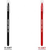 Pensan B&uuml;ro 2270 T&uuml;kenmez Kalem, 1.0 mm Medium U&ccedil;, Mavi, Ofis, Okul ve Kırtasiye Kullanımı i&ccedil;in Akıcı Yazım Kalemi (siyah 20 