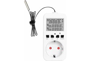 ‎OFFGRIDTEC Offgridtec Temperaturregler für Steckdose, Digitalanzeige, Externer Sensor 50cm, Heiz- & Kühlmodi, Zeitschaltfunktion, Plug & Play, Präzise Temperaturkontrolle, Energieeffizient