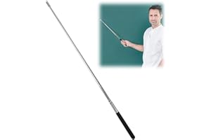 NEEROW Zeigestab Ausziehbar 100 cm, Teleskopstab mit Griff, Zeigestock Ausziehbar Edelstahl, Kompakter Zeigestab für Unterricht Präsentation Dirigieren (Schwarz)
