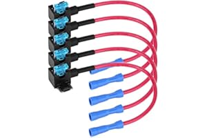 Keenso Samochodowy dodatkowy kran, adapter bezpiecznika do samochodu, uchwyt bezpiecznika ostrza z bezpiecznikiem 15 A, zestaw 5 sztuk (Micro Mini) części do samochodów i motocykli