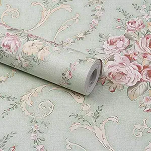 Amazon Brand - Solimo PVC Self-Adhesive WallPaper, Peony Roses, 45 x 500 cm