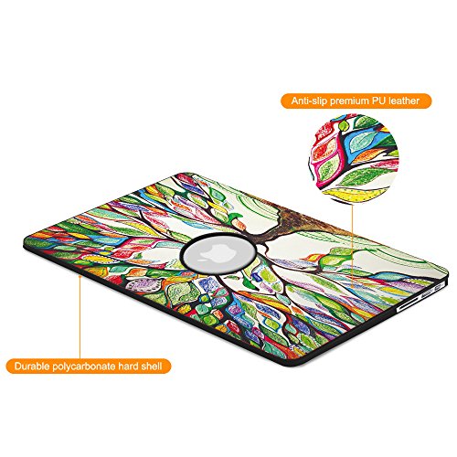 Fintie MacBook Air 13 Hülle Case – Ultra Slim Hochwertige Kunstleder Coated Hard Shell Schutzhülle Tasche für Apple MacBook Air 13.3″ (A1466 / A1369) , Liebesbaum - 3