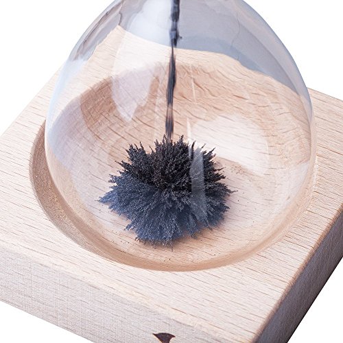 VENKON – Kreative Magnet Sanduhr aus mundgeblasenem Glas mit magnetischem Holzständer – Laufdauer: ca. 30 sek. - 3