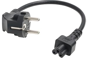 HangTon Stromkabel Euro Schuko Stecker CEE7/7 auf IEC320 C5 Mickey Mouse für Laptop Computer AC Adapter Kabel 250V 2.5A 12"