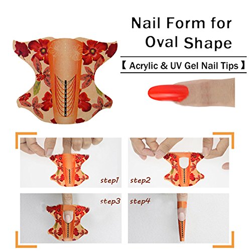 Born Pretty 100pcs/roll Oval Shape Adhesive Nail Form for Acrylic/UV Gel Nail Tips Nail Extension Nail Art Tool