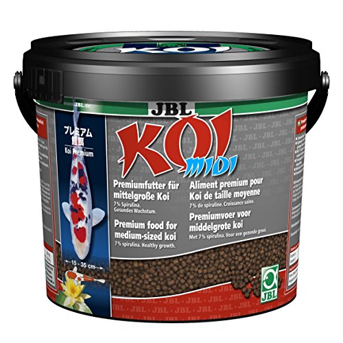 JBL 41017 Alleinfutter für mittlere Koi von Größe 15-35 cm, Pellets, Midi, 1er Pack (1 x 5.5 l)