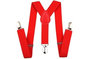 BARGAINEX Boys Girls Baby Toddler Children Adjustable Washable Red Braces Suspenders 1-8 Years