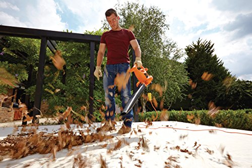 Black+Decker 3-in-1 Set 2.500W Laubsauger/Laubbläser, Laubhäcksler, inkl. Sauger und Blasrohr 310km/h Blasgeschwindigkeit 40l Fangsack, GW2500, schwarz orange - 3