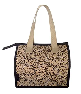 Foonty Daily Use Women Jute Lunch Bag(Beige,6322)