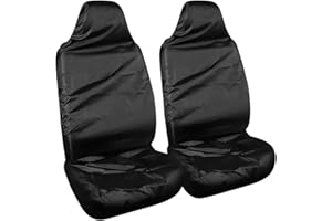 Adunsiaoto Van Sitzkissenschutz, Schwarz Wasserdicht Auto Sitzbezug, Oxford-Stoff Universal Vordersitze wasserdichte Abdeckungen, Universal Einfache Stil Oxford Tuch Sitze Abdeckung(2 Stück)