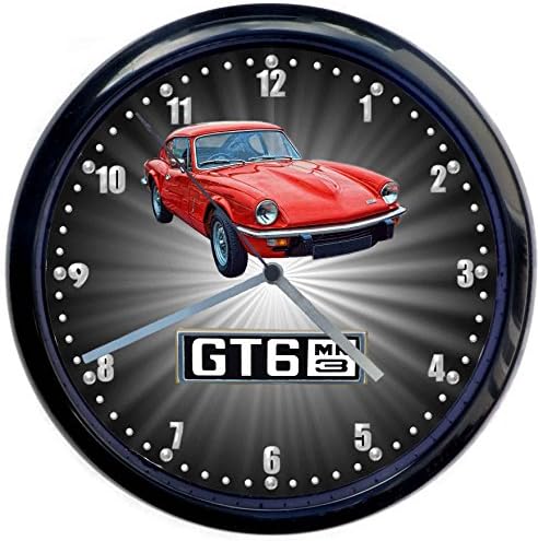 Triumph GT6 Car Large (10inches 25cm) Black Wall Clock