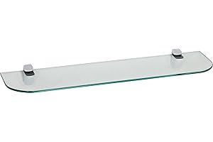 ib style® estante de cristal 6mm | con fijación CUCALE Laca de blanco | 8 Tallas | 2 titular | satinado | 60 x 20 cm