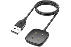 Jurqqer Magnetic Charger for Fitbit Sense 2/Versa 4/3/Sense - 3.3FT Fast Charging USB Cable, Replacement Charger Cord Compatible with Fitbit Sense 2, Versa 4, Versa 3, Sense (UK Compatible)