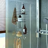 Geseus 3 Katlı Asmalı Banyo Duşakabin Duş Rafı Krom BKK066