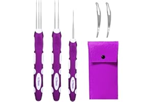 Knitiss Dreadlocks Crochet Hooks with Ergonomic Handle,0.75mm Hair Crochet Needle