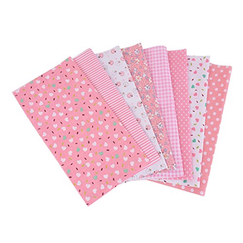 Souarts Set Stoffpakete DIY Baumwolltuch 25cmx25cm Rosa - 3
