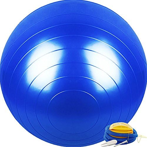 Pilates Massage ball stretch yoga fitness Balance Ball Explosion-proof Professional Fitness Ball 65cm PVC Super Strong Bearing Force 2000lbs for Gym / Home / Office and Training Tube in Six Colors ( Color : Blue )