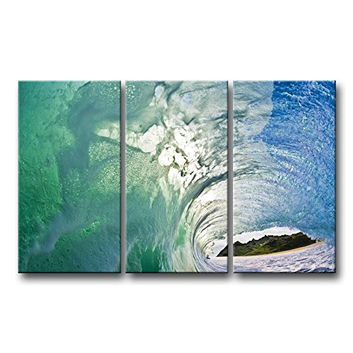 3 Piece Wall Art Picture Huge Ocean Green Transparent Blue Wave Pictures Prints On Canvas Landscape The Decor Oil For Home Modern Decoration Print