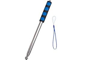 Cumnvulnt Telescopic Flag Pole Retractable Handheld Flag Pole with Lanyard Portable Extendable Telescopic Pole Stainless Steel Festival Flag Pole with Anti-Slip Grip for Teacher Tour (Blue)