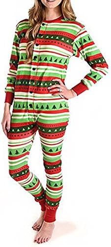 Holiday Family Matching Sleepwear Christmas Pyjamas Set Kids Mums Dads Xmas Gift(Mom, M)