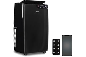 Mc HAUS Artic-460 BLACK - Condizionatore portatile, WIFI APP, 12000 BTU/h, riscaldamento, 3026 frigorie, 3,5kW, classe A, ≥ 23m²