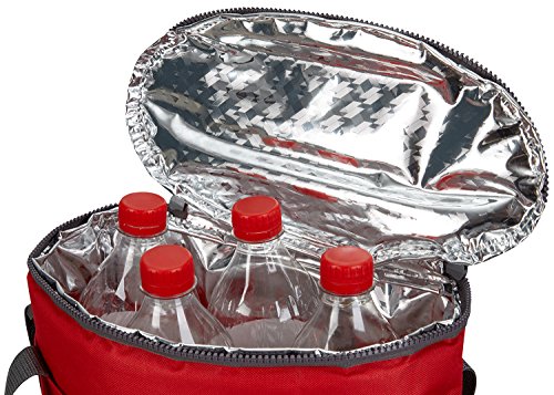 Praktische, runde Kühltasche mit Schultergurt und 2-Wege Reißverschluss, ideal für Flaschen - 2