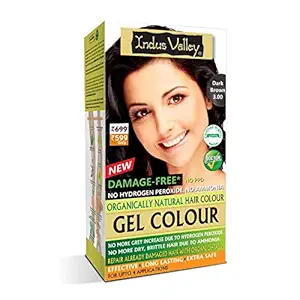 Indus Valley Gel Color For Hair, Organically Natural Hair Color, 20g + 200ml - Dark Brown 3.0 (Pack of 1)