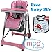 MCC Pink Multifunctional Foldable Baby High Chair Highchair with Free Bib