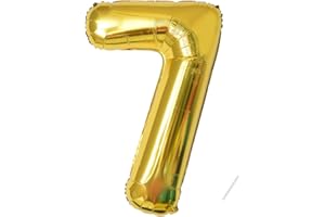 MACLUNAR Palloncino Compleanno Numero 7 Oro,101 CM Palloncino Numero 7 Foil Gigante,Decorazioni Feste di Compleanno Palloncino,Vola con l'Elio