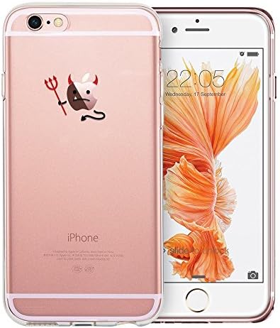 iphone 7/iphone 8s Case, Walmark Soft Gel TPU Silicone Case Clear with Design Cute Cartoon Slim Fit Ultra Thin Protective Cover for iPhone 7 /iPhone 8s 4.7 inches_Evil