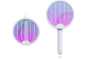 BESELOA Elektrische Fliegenklatsche Insektenvernichter, 4 in 1 Elektro Mückenklatsche 3500V/500mAh UV Mückenlampe, USB Elektrischer Fliegenfänger Insektenfalle für Innen Außen