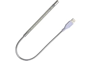 DZYDZR Portable USB Lampada LED Dimmerabile, USB 5V 1W Touch Switch Flessibile 10 LEDs Bianco Lampada per Computer Portatile PC (Argento)