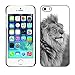 Produktbild GRECELL CITY GIFT PHONE CASE /// Cellphone Schutzhülle Harte Hülle Etui Deckel HandyHülle / Hard Case for iPhone 5 / 5S /// könig löwe schwarz weiße Mähne leistungsfähige king lion black white mane powerful