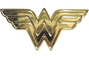 MAINLY METAL Broche en métal émaillé Motif logo Wonder Woman Plaqué or (25 mm)