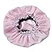 Homgaty Women Shower Cap Waterproof Ribbon Elastic Bow Lace Bathing Hair Cap Hat (Pink)