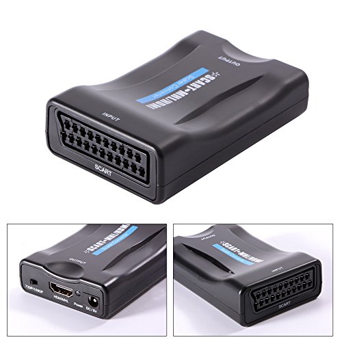 XCSOURCE® Mini PAL NTSC SCART zu HDMI 1080P 60Hz HD Video Converter Scaler Box mit USB Kabel für HDTV AH198 - 9