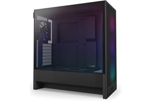 NZXT H5 Flow RGB - Boîtier de PC Gaming Compact Moyen Tour ATX - Flux d'air élevé - F360 RGBCore (CV) Inclus - Support de radiateur Avant 360 mm - Noir