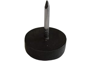 AERZETIX: 100x Patín con Clavo Ø15mm Redondo de plástico (Negro)